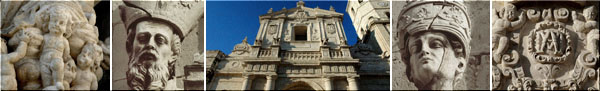  Detalles de la fachada principal 
    de la Catedral de Valladolid 