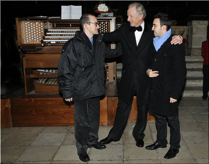 Michael Reckling conversando con 
       AR&Iacute;STIDES BALLESTEROS,
 organista y compositor madrile&ntilde;o.