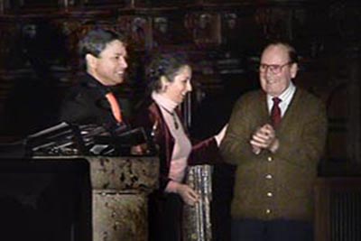 Los tres artistas al finalizar el concierto